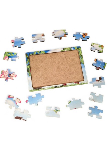 Kelebekler - 16 Parça Eğitici Öğretici Ahşap Çocuk Puzzle Yapboz Bebek Çocuk Oyuncak fiyatları