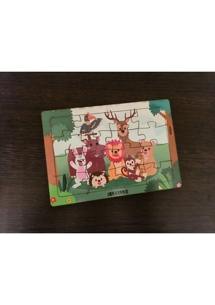 Hayvanlar Alemi 10 - 16 Parça Eğitici Öğretici Ahşap Çocuk Puzzle Yapboz Bebek Çocuk Oyuncak modelleri