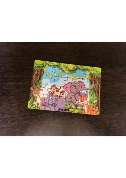 Hayvanlar Alemi 5 - 16 Parça Eğitici Öğretici Ahşap Çocuk Puzzle Yapboz Bebek Çocuk Oyuncak modelleri