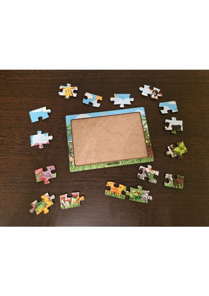 Hayvanlar Alemi 1 - 16 Parça Eğitici Öğretici Ahşap Çocuk Puzzle Yapboz Bebek Çocuk Oyuncak fırsatları