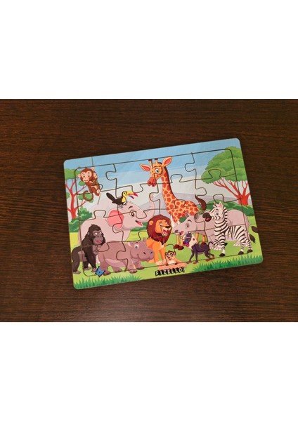 Hayvanlar Alemi 8 - 16 Parça Eğitici Öğretici Ahşap Çocuk Puzzle Yapboz Bebek Çocuk Oyuncak