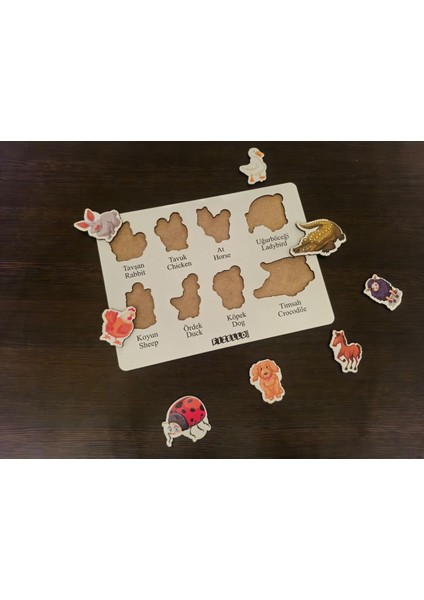 Hayvanlar Bul Tak Eğitici Öğretici Puzzle & Yapboz Bebek Çocuk Oyuncak