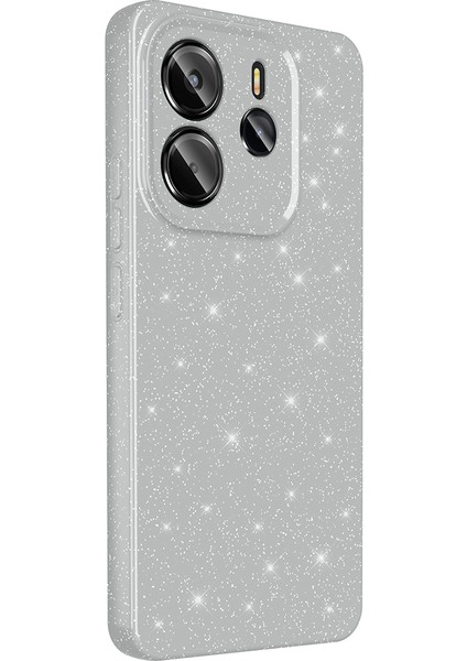 Redmi Note 14 Kılıf Kamera Korumalı Simli Parıltılı Lüks Silikon