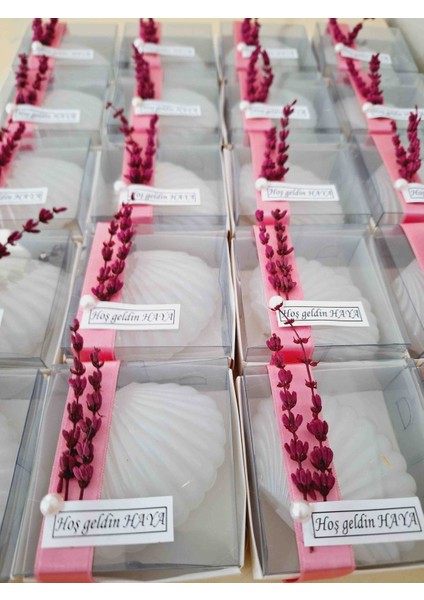 Pembe Istiridye Kutulu 20 Adet Söz,nişan,nikah Hediyeliği