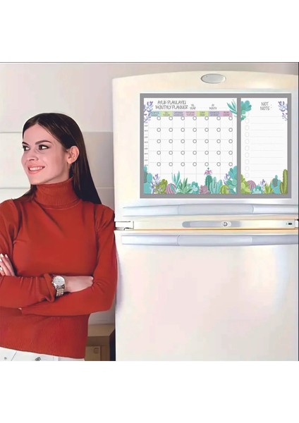 Aylık Magnet Planlayıcı (34,5 x 49,5 cm ) + 2 Kalem Hediyeli Aylık Magnet Planlayıcı 1 Adet fiyatları