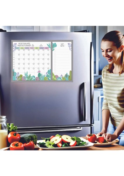 Aylık Magnet Planlayıcı (34,5 x 49,5 cm ) + 2 Kalem Hediyeli Aylık Magnet Planlayıcı 1 Adet modelleri