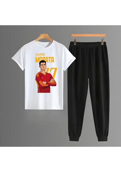 Alvaro Morata Fotograf Forma Baskılı Unisex Kısa Kollu Tişört Regular Fit T-Shirt Eşofman Takımı