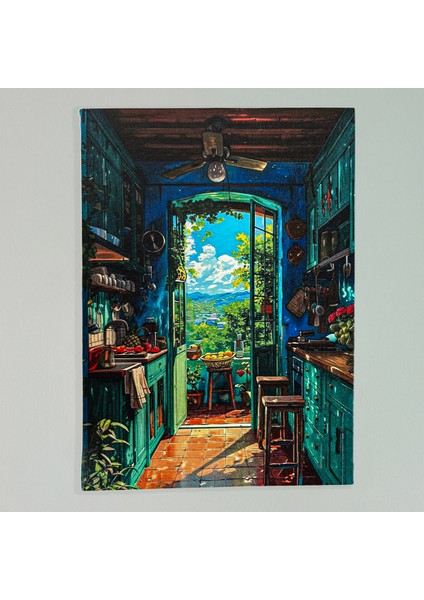 Kanvas Tablo, Kanvas Duvar Tablosu, Yağlı Boya Görünümlü Kanvas Tablo, Vintage Mutfak Tablo