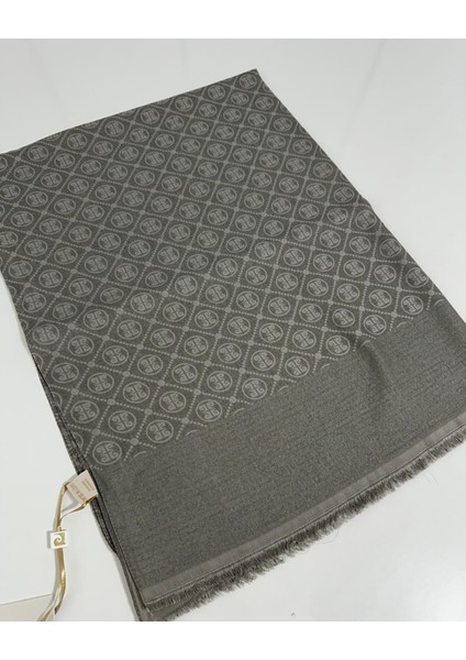 Elegans Monogram Şal-75 x 190-090700-975 Koyu Vizon