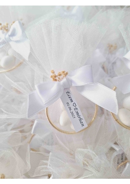 5 cm Halka Nikah Hediyeliği 10 Adet Beyaz