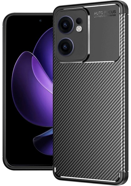 Oppo Reno 13F Kılıf Kamera Korumalı Çıkıntılı Karbon Desenli Renk Atmaz Koruyucu Negro Kapak