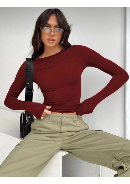 Bisiklet Yaka Basic Uzun Kollu Body Full Likralı Tam Kalıp Kadın fiyatları