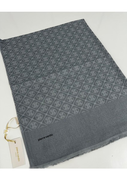 Elegans Monogram Şal-75 x 190-090700-971 Gri