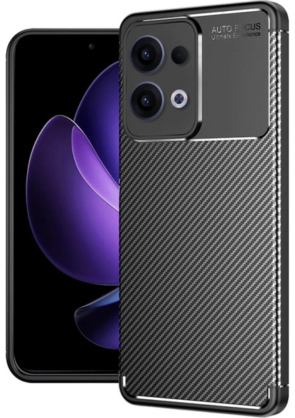 Oppo Reno 13 Pro Kılıf Kamera Korumalı Çıkıntılı Karbon Desenli Renk Atmaz Koruyucu Negro Kapak