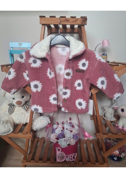 Kız Çocuk Çiçek Desenli Peluş Mont fiyatları