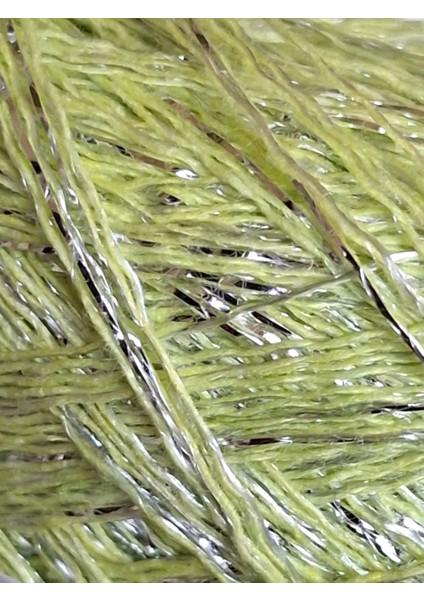 4 Kat Açık Yeşil Merserize Arasına Gümüş Sim Karışımı El Örgü İpi (200 Gr.) modelleri