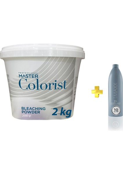 Master Colorist Toz Saç Açıcı Oryal ( Gri ) 2000 Gr. 2 kg + 1000 ml 10 Volum Oksidan