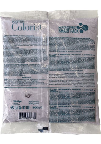 Master Colorist Toz Saç Açıcı Oryal ( Gri ) 2000 Gr. 2 kg + 1000 ml 10 Volum Oksidan
