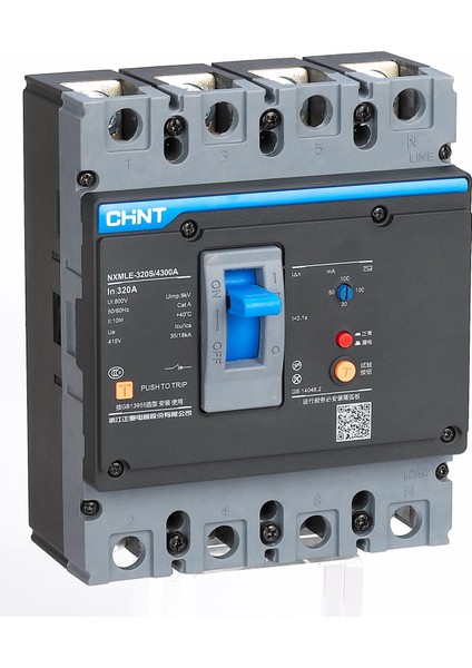 337258 NMXLE-125H/4300BY 4X160A 36KA Kaçak Akım Korumalı Termik Manyetik Şalter