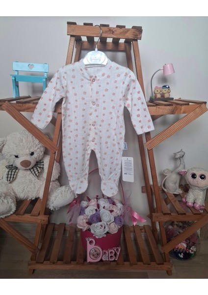 Kız Bebek Çiçek Desenli Patikli Tulum