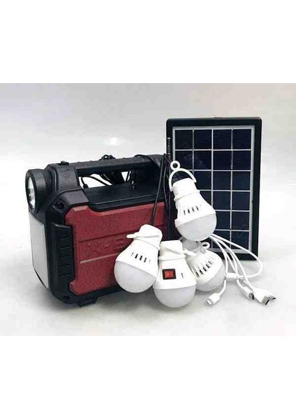 4 Lamba Bt Radyolu Güneş Enerjili Set