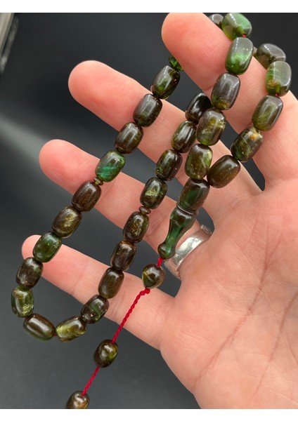 Yeşil Tonlu Sıkma Kehribar Tesbih 33’lü Kapsül Kesim 8X11 mm – SK140230.190425 fırsatları