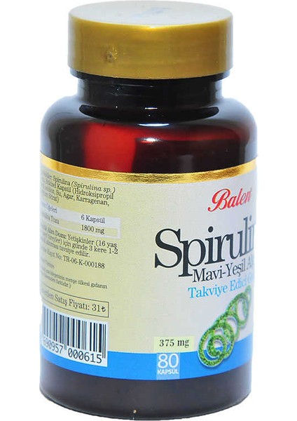 Spirulina Mavi-Yeşil A80 Kapsül indirimleri