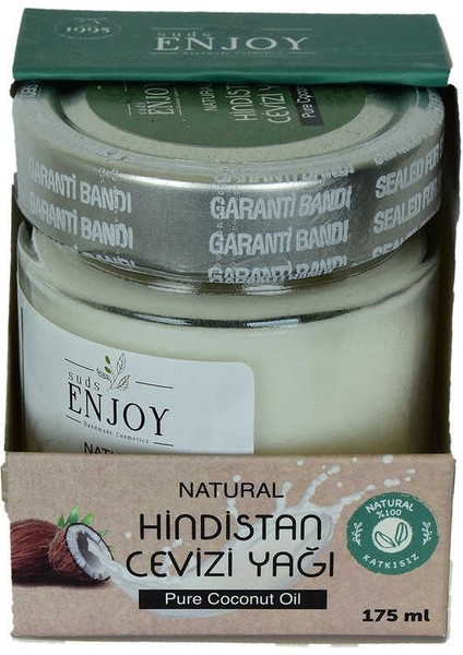 Hindistan Cevizi Yağı Soğuk Pres Saf Doğal Cam Kavanoz 175 gr fırsatları