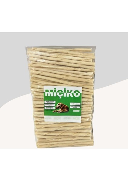 Beyaz İnce Burgu Çubuk Ödül ve Çiğneme Kemiği 180'LI