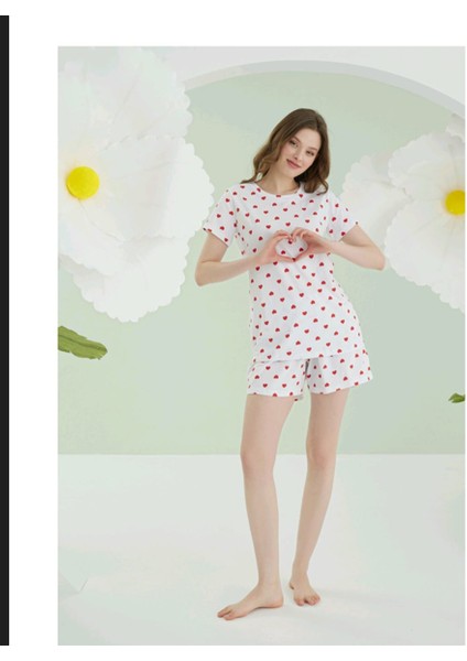 68161 Heart Şortlu Pijama Takım