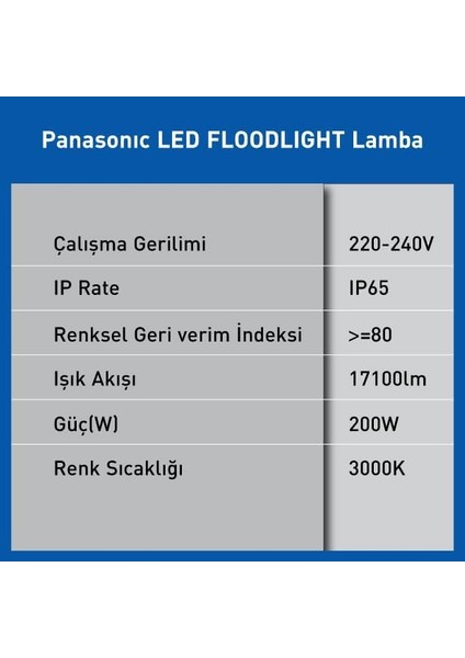 LED Floodlıght 200W 17100LM 3000K modelleri