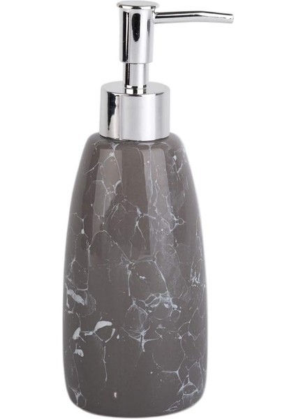 Desenli Gri Sıvı Sabunluk 8X8X17CM 300ML
