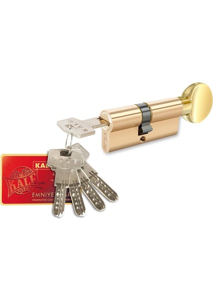 Kilit 164BME00001 Bilyalı Mandallı Silindir Çelik Pimli Altın Rengi, 68MM