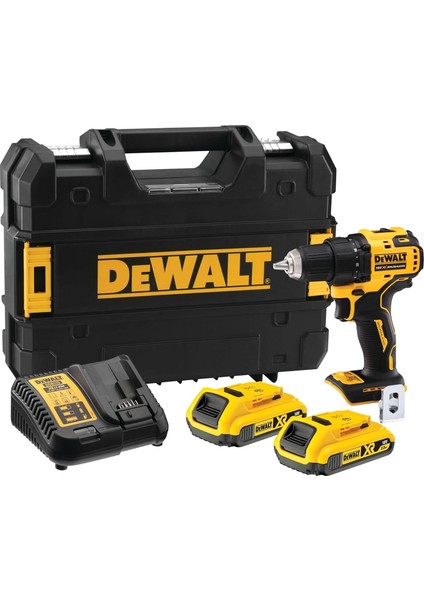 18 V Xr 2 Vitesli Akülü Matkap DCD708D2T (Fırçasız Tam Metal Dişli, 13 mm Tam Metal Hızlı Germe Mandreni, LED Çalışma Işığı, 2 x Pil, Şarj Cihazı, Kemer Klipsi, T Stak Kutusu Dahil)