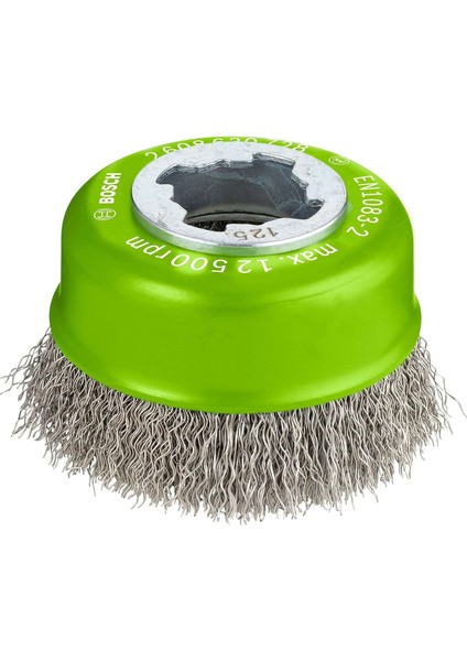 Professional Dalgalı Tencere Fırçası Clean (Inox, X-Lock Için, Paslanmaz, Ø 75 Mm, Tel Kalınlığı 0,3 Mm, Çap 125 mm Için)