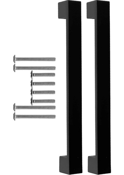 ve Banyo Dolabı Kapakları ve Çekmeceler Için Kalın Metal Kulp Paslanmaz Alüminyum Mobilya Dolap Kulbu 192MM Mat Siyah 2 Adet