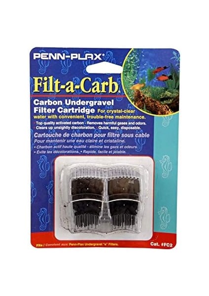 Filt-A-Carb Yedek Aktif Karbon Medya Kartuşları (2'li Paket) - Çok Gözenekli ve Çakıl Altı "e" Filtrelerine Uyar - Kimyasal Filtreleme Sağlar (Fc2) modelleri