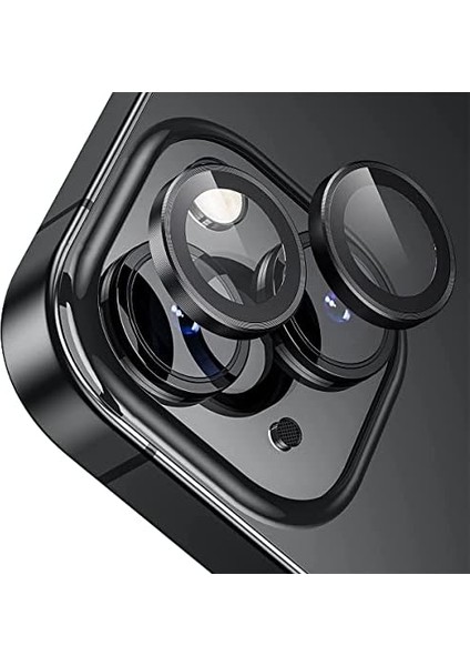 iPhone 13/13 Mini 9h Safir Cam Kamera Metal Lens Koruyucu, Bllk, Siyah
