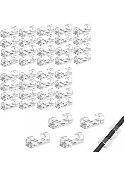 Sabitleyici Klipsler Kablo Düzenleyici Duvar Fayans Cam Kablo Tutucu Yapışkanlı Klips 20 Adet