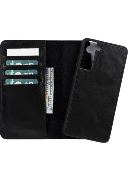 Galaxy S21 Fe Uyumlu Deri Cüzdanlı Kılıf Rst1 Siyah indirimleri