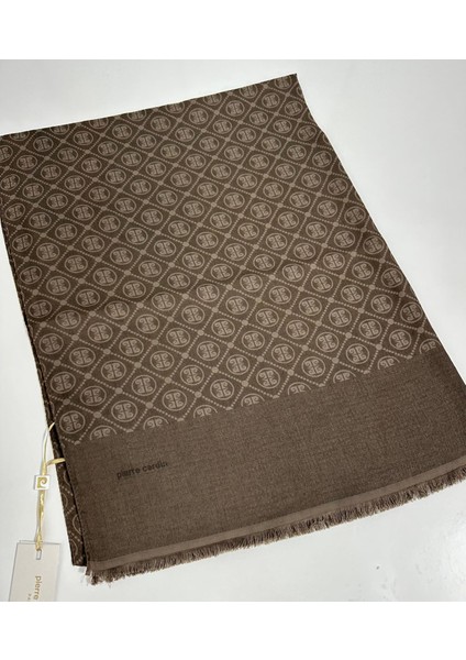 Elegans Monogram Şal-75 x 190-090700-932 Kahverengi