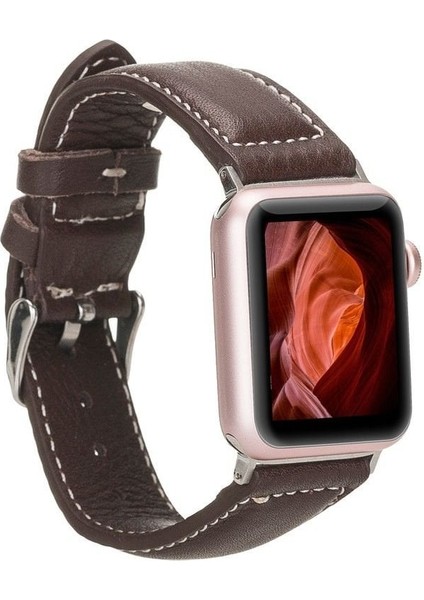 Watch Uyumlu Deri Kordon 42-44-45MM Nm4-As4 Kahve