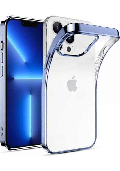 Apple iPhone 13 Pro Max Kılıf,classic Hybrid Metalik Mavi