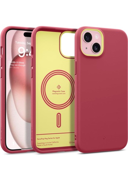 Spigen Apple iPhone 15 Plus Kılıf Nano Pop Mag Magsafe Özellikli Magenta Lychee - ACS06932