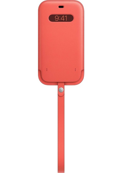 Apple iPhone 12 Pro Max Için Magsafe Özellikli Deri Zarf Kılıf - Pembe Greyfurt