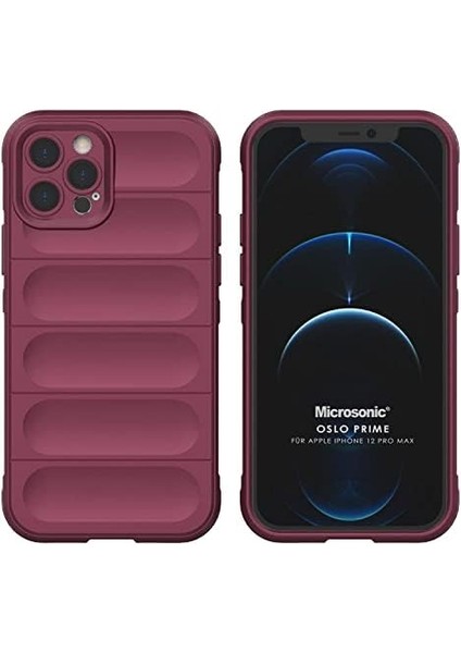 Apple iPhone 12 Pro Max Için Kılıf Oslo Prime Bordo [Apple iPhone 12 Pro Max ile Uyumlu Kılıf - Bordo]