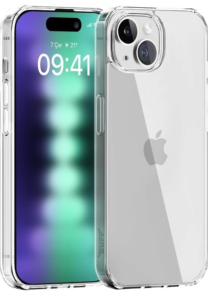Apple iPhone 15 Plus (6.7") Air Hybrid Darbe Emici Tpu + Pc Şeffaf Kılıf (Crystal Clear)
