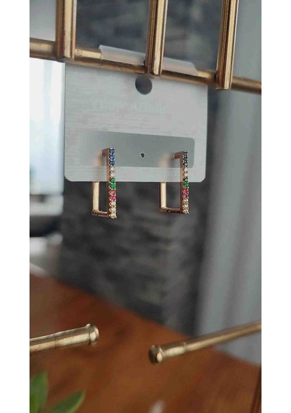 Çelik Renkli Zirkon Taş Işlemeli Kuyumcu Işçiliğinde Vip Küpe indirimleri