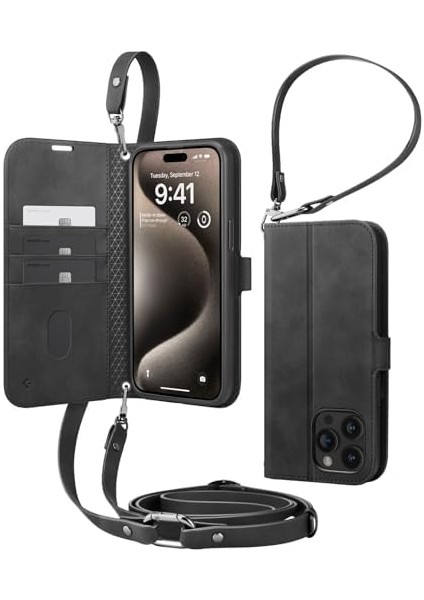 Apple iPhone 15 Pro Kılıf Wallet S Pro Black - ACS06740