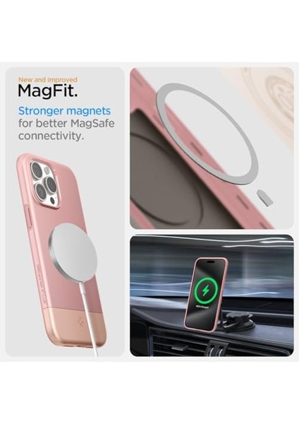 Apple iPhone 15 Pro Kılıf Style Armor Magfit Magsafe Özellikli Rose Gold - ACS06745